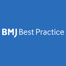 Blue background with white text BMJ Best Practice