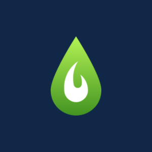 Dark blue background with green flame icon that is LibKey Nomad logo