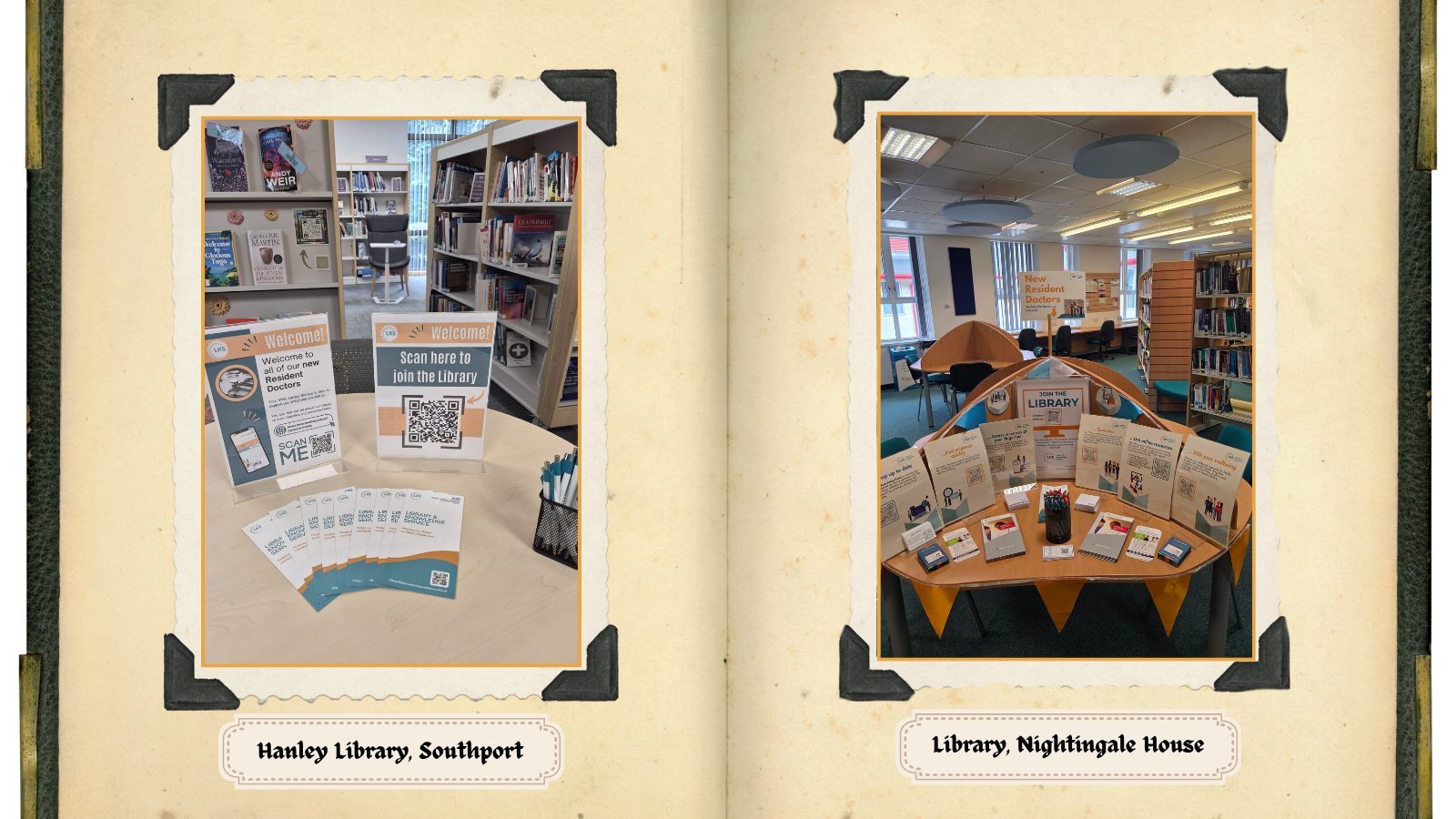 Photo album with an image of the Southport display and the Whiston display