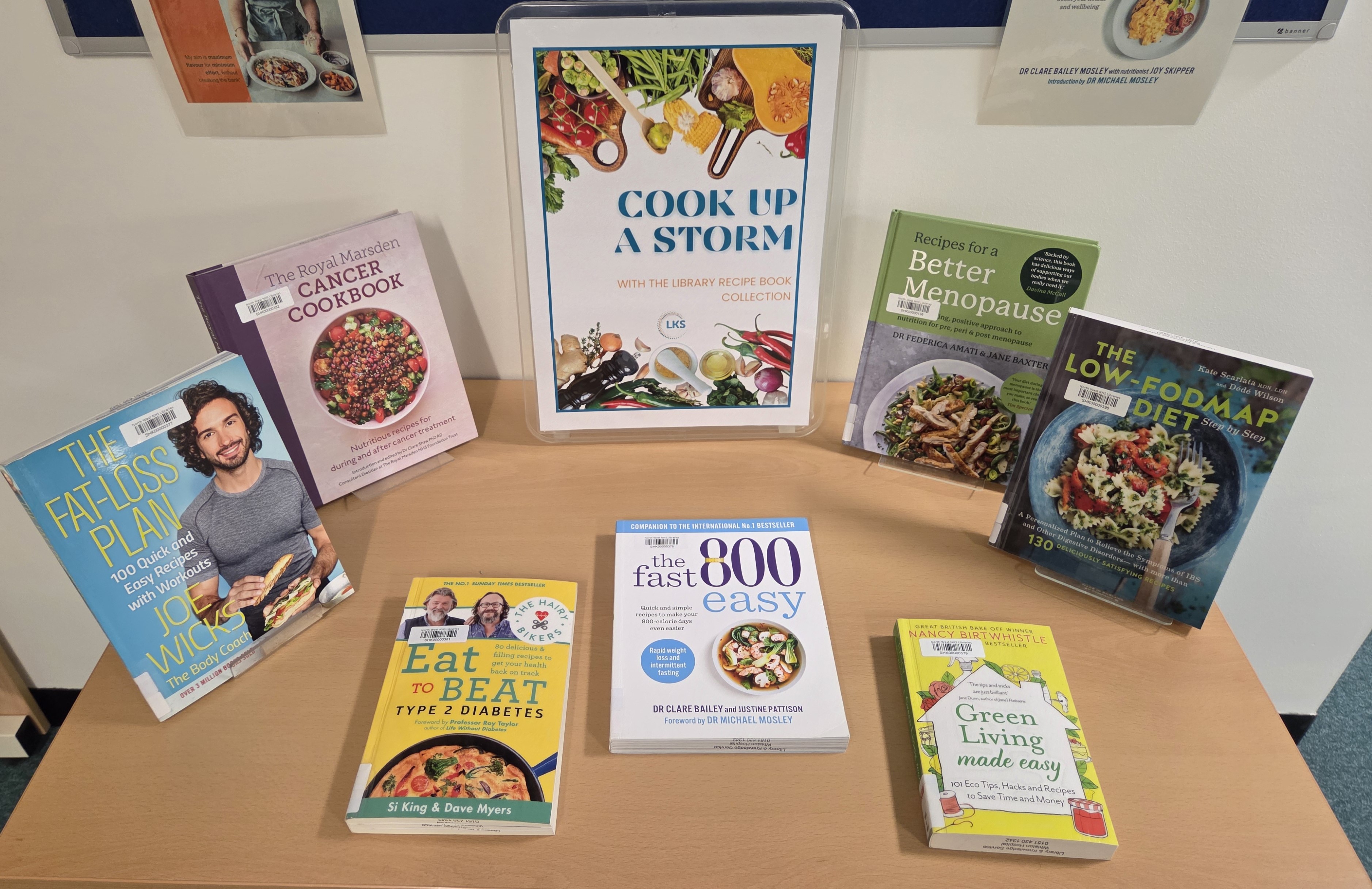 Display of Recipe Books available at Library